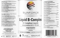 Label for Liquid B-Complex Orange Passionfruit