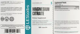 Label for Magnesium Citrate