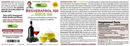 Label for Resveratrol 100 with EGCG 100