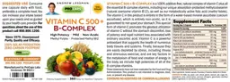 Label for Vitamin C 500 + B-Complex