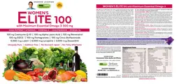 Label for Women's Elite 100 with Maximum Essential Omega-3 500 mg