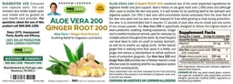Label for Aloe Vera 200 Ginger Root 200