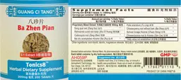Label for Ba Zhen Pian Tonics8 200 mg