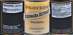 Label for Echinacea Extract Tincture