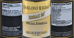 Label for Essiac 20 Tincture