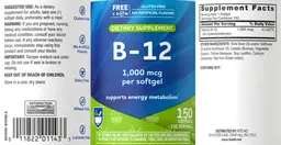 Label for B-12 1,000 mcg