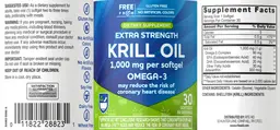 Label for Extra Strength Krill Oil 1,000 mg
