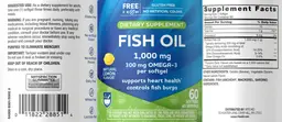 Label for Fish Oil 1,000 mg Natural Lemon Flavor