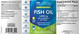 Label for Fish Oil 1,000 mg Natural Lemon Flavor