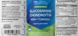 Label for Glucosamine Chondroitin + MSM & Turmeric