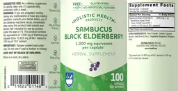 Label for Sambucus Black Elderberry 1,000 mg