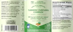Label for Turmeric Curcumin Complex 500 mg