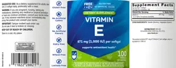 Label for Vitamin E 671 mg (1,000 IU)