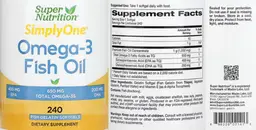 Label for Omega-3 Fish Oil 650 mg