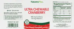 Label for Ultra Chewable Cranberry