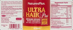 Label for Ultra Hair Plus with MSM
