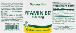 Label for Vitamin B12 500 mcg