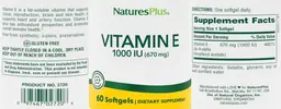 Label for Vitamin E 1000 IU (670 mg)