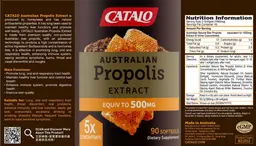 Label for Australian Propolis Extract 500 mg