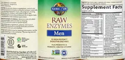 Label for Raw Enzymes Men