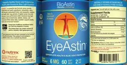Label for EyeAstin Hawaiian Astaxanthin 6 mg