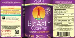 Label for Supreme Hawaiian Astaxanthin 6 mg