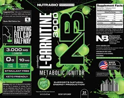 Label for Leanshots L-Carnitine 3000 Green Apple