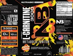 Label for Leanshots L-Carnitine 3000 Peach Rings