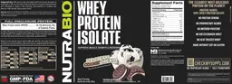 Label for Whey Protein Isolate Ice Cream Cookie Dream