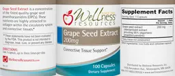 Label for Grape Seed Extract 200 mg