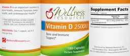 Label for Vitamin D 2500 IU