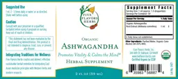 Label for Organic Ashwagandha