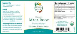 Label for Organic Maca Root