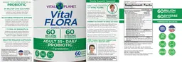 Label for Vital Flora Adult 55+ Daily Probiotic