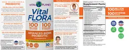 Label for Vital Flora Advanced Biome Probiotic Shelf Stable