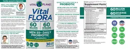 Label for Vital Flora Men 55+ Daily Probiotic Shelf Stable