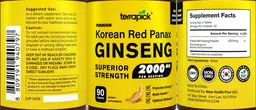 Label for Korean Red Panax Ginseng