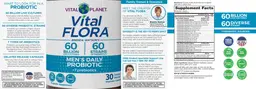 Label for Vital Flora Men's Daily Probiotic