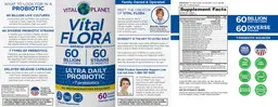 Label for Vital Flora Ultra Daily Probiotic Shelf Stable