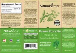 Label for Green Propolis Throat Spray Cool Mint