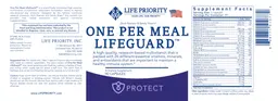Label for One Per Meal Lifeguard
