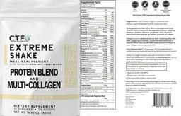 Label for Extreme Shake Protein Blend and Multi-Collagen Vanilla