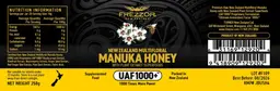 Label for New Zealand Multifloral Manuka Honey UAF 1000+