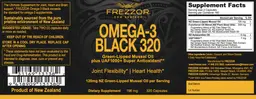 Label for Omega-3 Black 320 196 mg