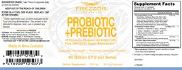 Label for Probiotic + Prebiotic 60 Billion CFU