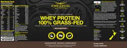Label for Whey Protein 100% Grass-Fed Rich Chocolate