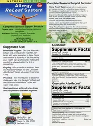 Label for Quercetin AllerReLeaf