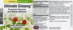 Label for Ultimate Ginseng