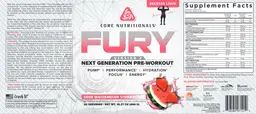 Label for FURY Sour Watermelon Strawberry