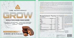 Label for GROW Chocolate Peanut Butter Cup
